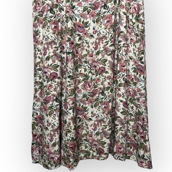 Jonathan Martin Vintage 80s Pastel Floral Lace Collar Cottagecore A-Line Dress - Picture 8 of 16